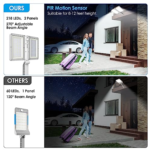 ropelux Solar Outdoor Lights, 6000LM High Brightness Motion Sensor - color: White