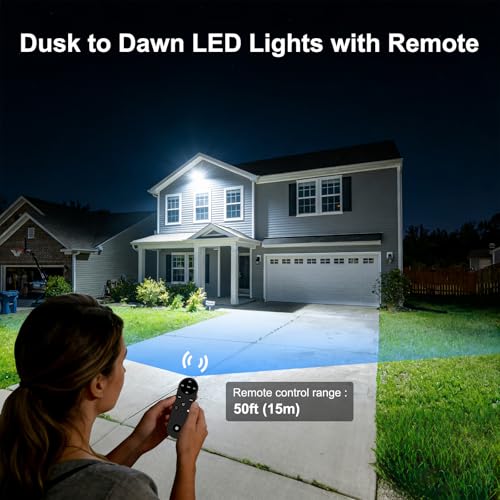 200W Dusk to Dawn LED Flood Light with Remote 6500K Security Light - size: 100W-2Pack Arm