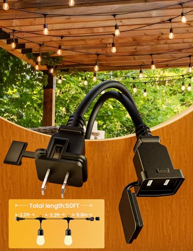 Svater Outdoor String Lights 50 FT Outside LED Patio Light E26 Waterproof - size: 50FT