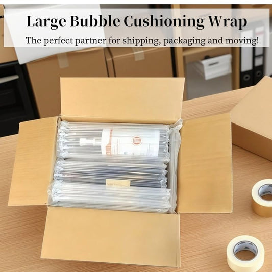 Large Bubble Cushioning Wrap Roll for Packing Fragile Items, 13.7 in*131ft Inflatable Air Pillows for Wine Bottle & Moving Shipping Protectors, Shipping Supplies Alternative to Packing Peanuts - size: 13.7''*131'
