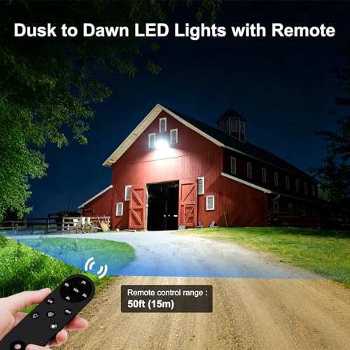 100W Dusk to Dawn LED Flood Light with Remote 6500K Security Light - size: 100W-1Pack Arm