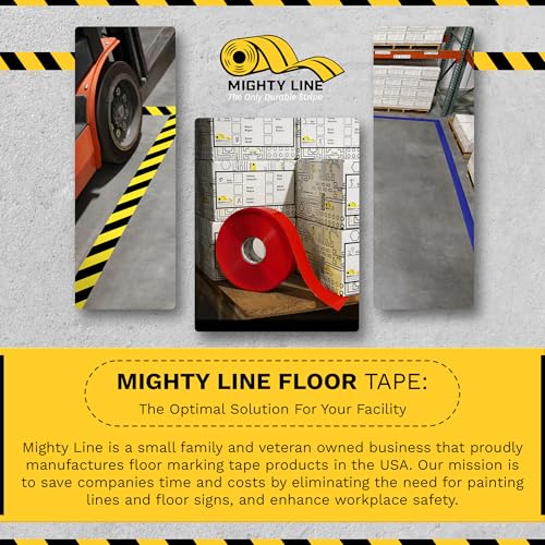 Mighty Line Diagonal Chevron Floor Marking Tape, 4 in Yellow and Magenta - size: 4 inch, style: Yellow With Magenta Chevrons