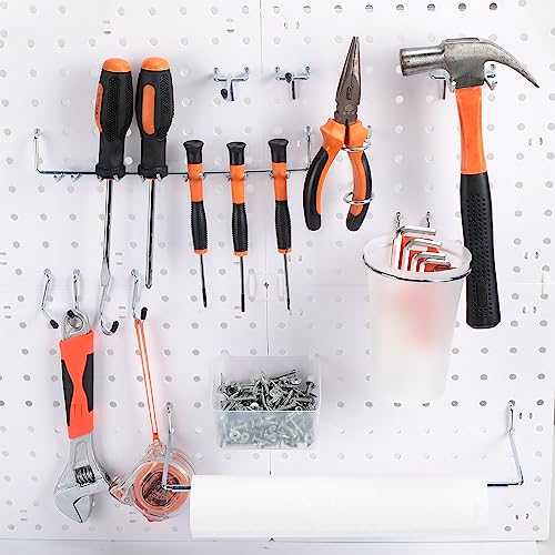 Zubebe 106 Pcs Pegboard Hooks Assortment with Bins, Silver, Clear