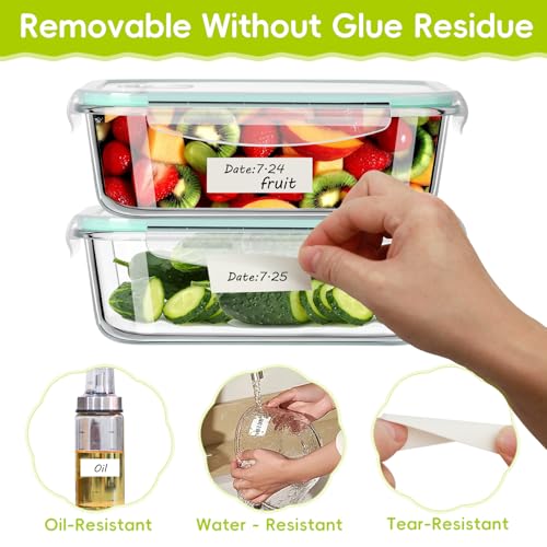 1200 Blank Removable Freezer Labels with Perforation Line for Easy Distribution and Use. Waterproof and Oil-Resistant, Suitable for Food Containers, Jars, and Kitchen Organization.(1 "x 3") - size: 1200 Pcs - 1 "x 3"