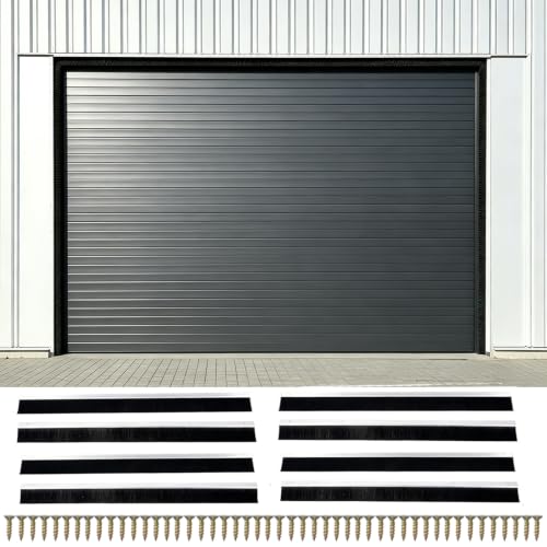 tonchean 16 x 8 Ft Two-Car Roll Up Garage Door Brush Seal Kit Top & Side