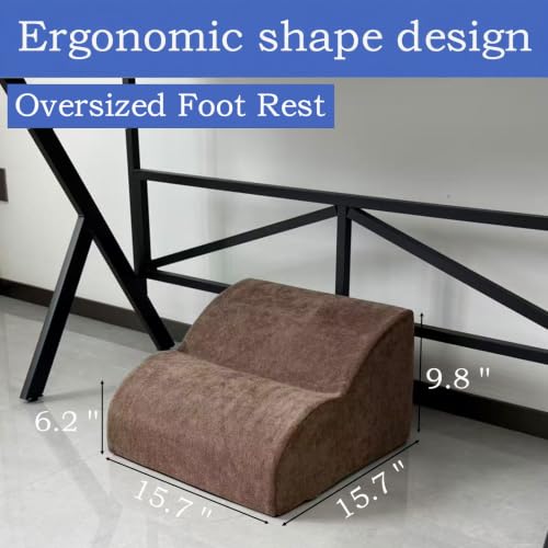 Foot Rest for Under Desk at Work.Multifunctional 3-Tier Foot Stool - color: Standard-brown