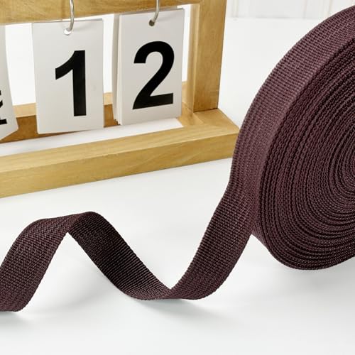 3/4 Inch Coffee Polypropylene Webbing Straps 15Yds for Sewing - color: Brown, size: 15