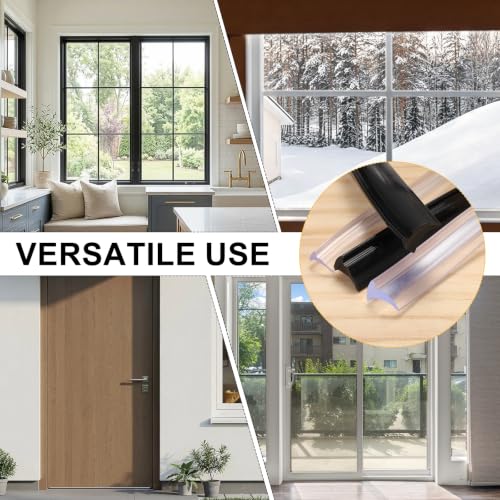PATIKIL 2Pcs Weather Stripping Door Seal 3/16" Slot, 16.4Ft, Black, PVC - color: Black, size: 3/16" Slot, 16.4Ft