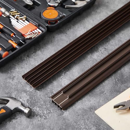 Pushglossy 2 Pcs Kerf Style 36" Door Bottom Seal Threshold Brown - color: Brown, size: Kerf Style
