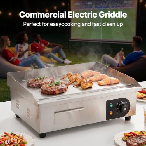VEVOR Commercial Electric Griddle, 22", Countertop Flat Top Griddle - size: 22"
