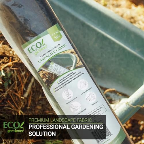 ECOgardener Premium 5oz Landscape Fabric, 3ft x 50ft Pro Garden Weed Barrier - Durable & Heavy Duty Weed Block Gardening Mat, Easy Setup & Superior Weed Control, Eco-Friendly & Convenient Design - size: 5oz - 3ft x 50ft