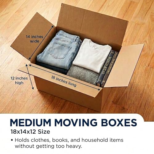 BOX USA Medium Moving Boxes 18"L x 14"W x 12"H 15-Pack - Corrugated Cardboard Box for Shipping, Mailing, Packing, Packaging and Storage - size: 18x14x12" Med 15-Pk