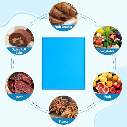 8PCS Silicone Dehydrator Sheets with Edge 12x10in for Fruit Vegetables Meat