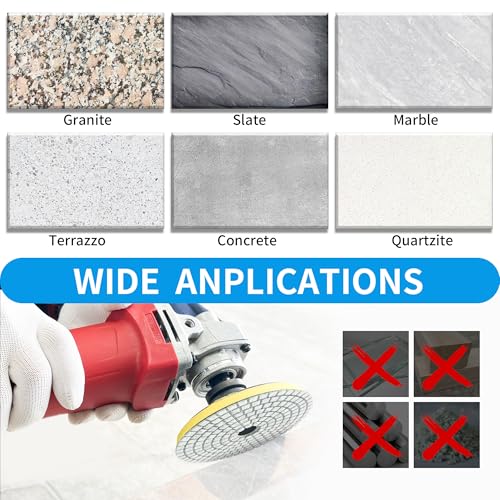 Diamond Polishing Pads Set 4 Inch Tile Wet Dry Polishing Pads Kit - size: 4-inch