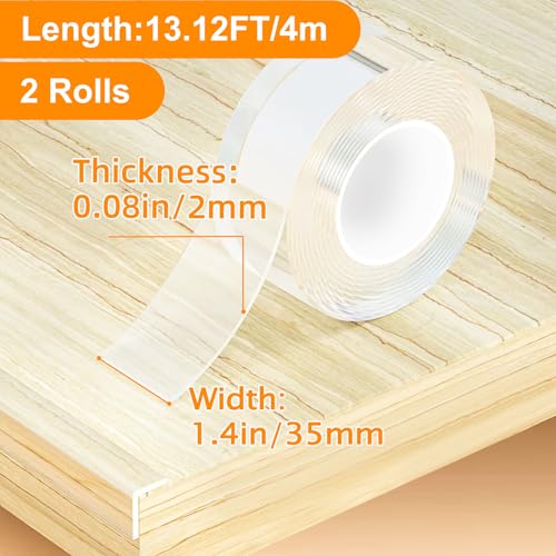 CHENYA 2 Rolls Clear Edge Protector Strip for Baby Proofing,13.12 FT - size: 2Rolls x 1.4in x 13.12FT