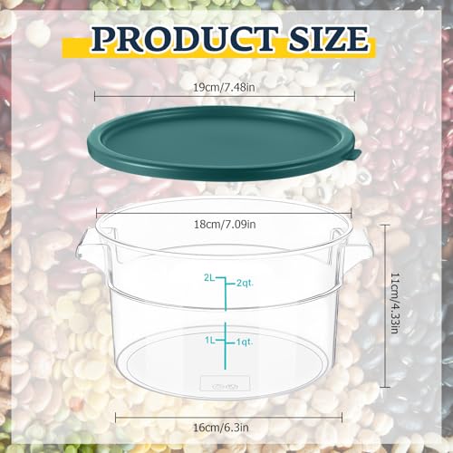 Ziliny 1 Pcs 2 Qt Dough Proofing Container with Lid and Green Scale, Green - color: Green, size: 2 Qt