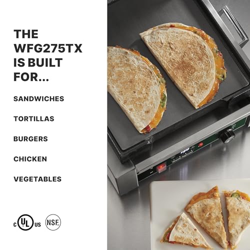 Waring Panini Press with Programmable Timer, 14" x 14" Cooking Surface - style: Full-Size Flat Toasting Grill with Timer