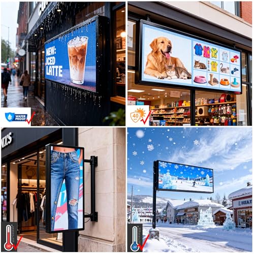 P3 Outdoor Programmable LED Sign, Full Color Digital Display for Business - size: P3 40"x18"