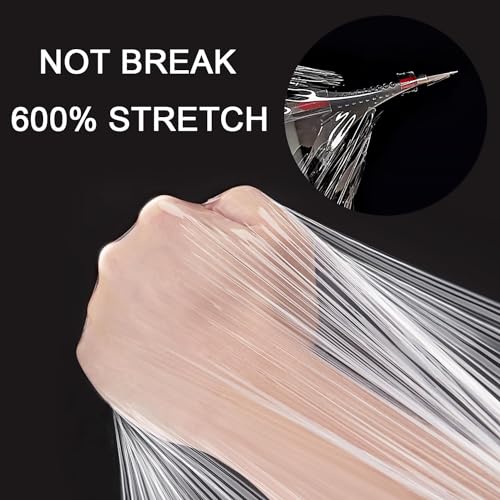 CHUANGSEED Stretch Film 12 in x 1000 ft Moving Wrapping Plastic Shrink Film Strength Stretch 80 Gauge Durable Industrial Strength,Clear,4 Pack - color: Clear, size: 4 PACK