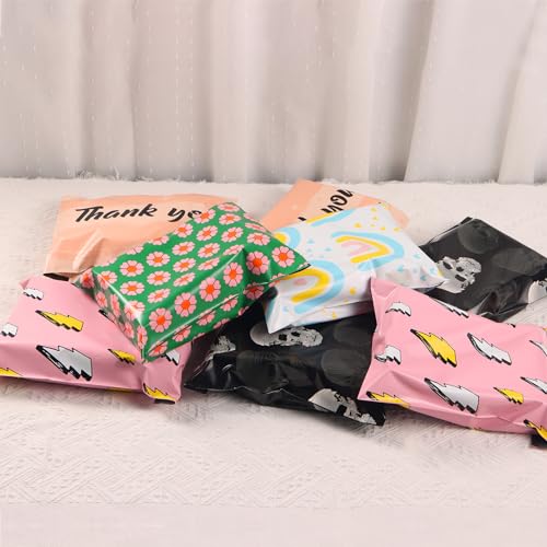10x13 Inch Poly Mailers, Pink Lightning, 100 Pack Self Sealing - color: Flash Pink