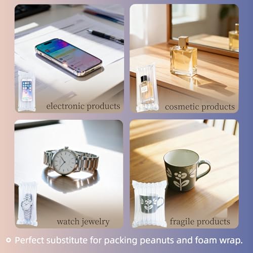 Air Bubble Cushioning Wrap Roll for Shipping Packaging, 8in*162ft Thick Heavy Duty Packing Materials for Fragile Items, Inflatable Air Pillows for Shipping Alternative to Packing Peanuts Popcorn - size: 7.87*164ft