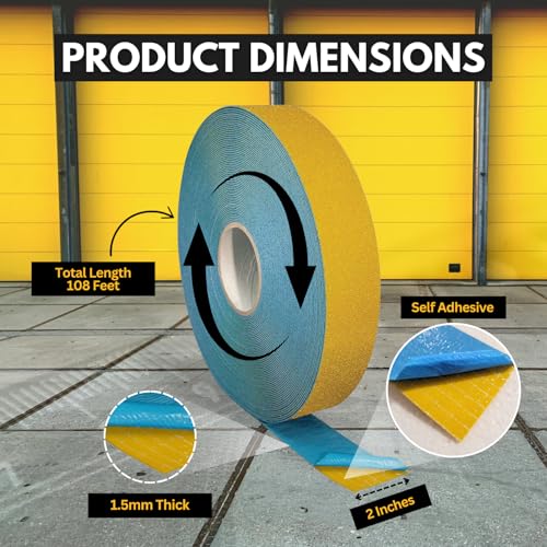 DuraMark RPT-750 Reflective Pavement Marking Tape, Yellow, 2 in x 108 ft - color: Yellow, size: 2 Inch x 108 Ft
