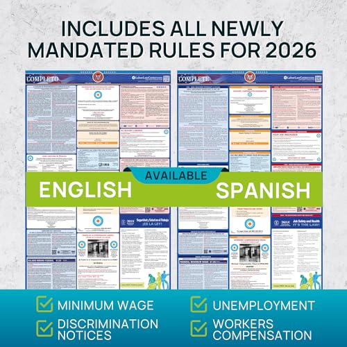 Labor Law Posters Virginia 2027, 2-Pack, State, Federal Workplace Notices - style: Laminated 2-Pack