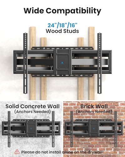 USX STAR Full Motion TV Wall Mount Bracket for 85 86 90 98 100 120 inch TVs - size: 60-120"