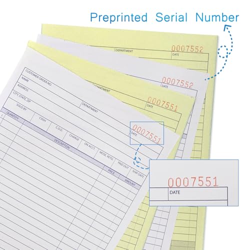 ZUFECY Carbonless 2-Part Receipt Book, Money and Rent Receipt Book, Professional Bound Edition (5.5"x8.5"), 50 Sets, Tear-Resistant for Rent & Sales Records (White/Canary)