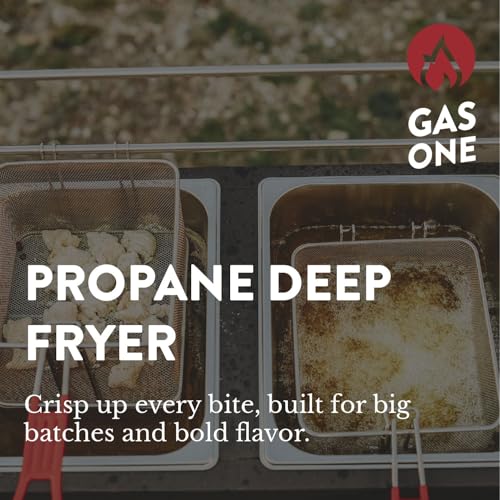 GasOne B-5850B Outdoor Propane Double Deep Fryer