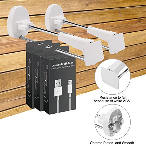 20 Packs Anti-Theft Security Slat Wall Hook 7" with Magnet Key Free,Display Hook with Magnetic Key Free - size: Slatwall Anti-theft hook lock 7" 20Pack