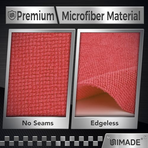UNIMADE Shop Towel Rag, 200 Pack Reusable Microfiber Cleaning Cloth - color: Red, size: 200pk