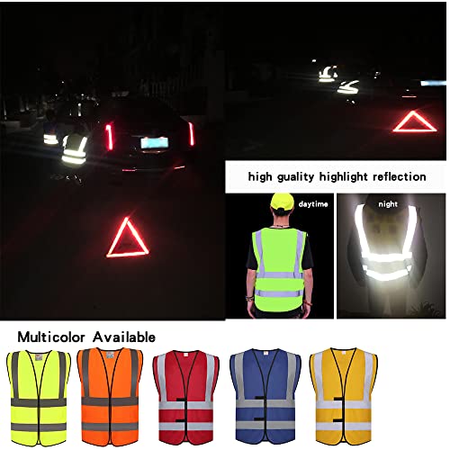 zojo High Visibility Reflective Safety Vest Bulk 10 Pack - color: Red