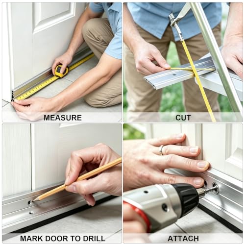 2-Pack 39" Aluminum Door Sweep for Bottom of Door, Metal Draft Stopper