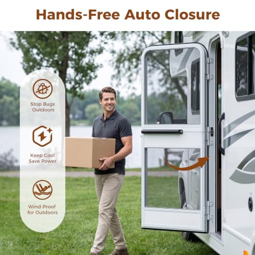 RV Screen Door Closer, Adjustable Tension, 17-Inch Aluminum