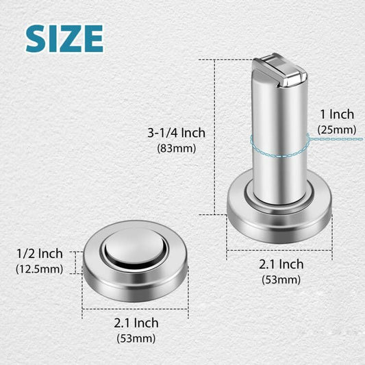 Door Stoppers, Magnetic Door Stops, Heavy Duty Stainless Steel Magnetic Door Catch Door Holder for Wall Floor Mount, Modern Door Stop Wall Protectors, Brushed Nickel, 2 Pack - color: Silver, size: 2 Pack