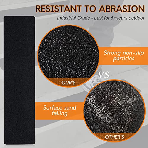 S&X Outdoor Stair Treads Non-Slip 6x24in, 5-Pack, Black - color: Black, size: 6" x 24"