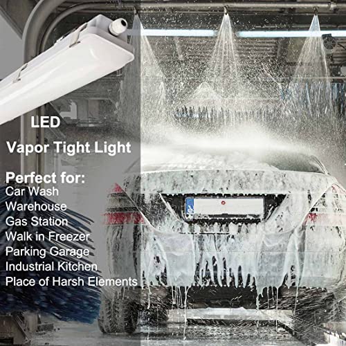 DAKASON 8FT LED Vapor Tight Light Fixture 4Pack, 15600lm 120W/100W/80W 3CCT - size: 8FT-4Pack