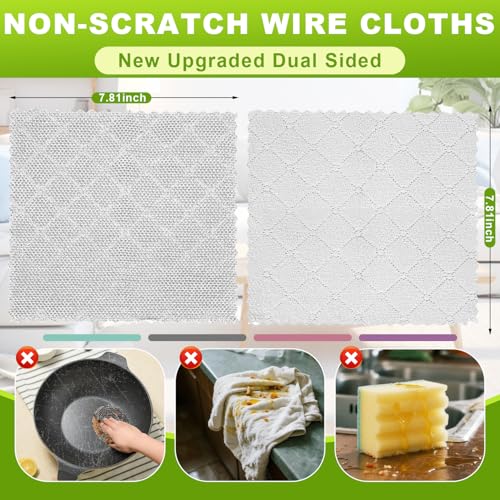 12 Pcs Multipurpose Wire Dishwashing Rag, 10"x10" - color: Multicolored 12 Pack