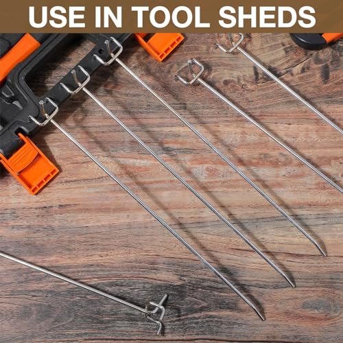 Shimeyao 100 Pcs Peg Board Hooks Stainless Steel Pegs,12 Inch,Silver - color: Silver, size: 12 Inch