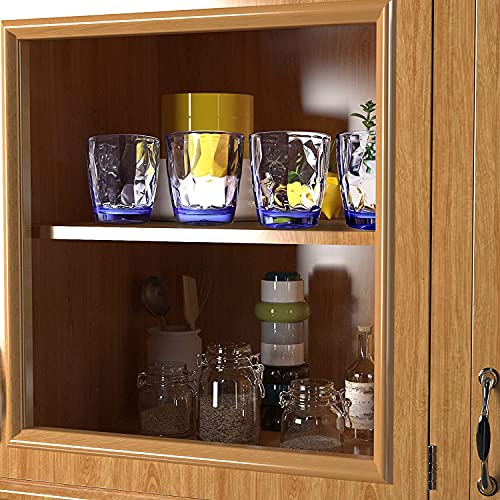 Topsky 10 oz Plastic Water Tumblers | Set of 4 Transparent Unbreakable Drinking Glasses Clear Acrylic Reusable Juice Wine Cups for Home Picnic Party, Dishwasher Safe, Stackable (Blue) - color: Blue 10oz