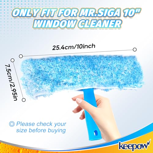 KEEPOW 3 Pack 10" Microfiber Window Scrubber Refill Compatible with MR.SIGA - color: 3 Pack