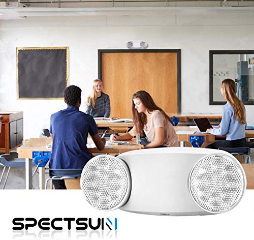 SPECTSUN 10 Pack LED Emergency EXIT Sign Lighting Combo- 120-277V Emergency Exit Lights for Home Power Failure-UL 924 Certified Commercial Emergency Light Fixtures,Ebulb Led Light Bulb - size: 10 Pack