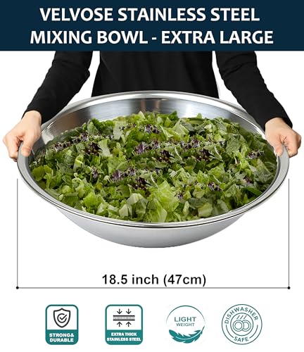Stainless Steel Mixing Bowl Extra Large, 17-Quart, 18.5 inch (Diameter), 5.3 inch (Height) Mixing Bowl 18.5" (1)