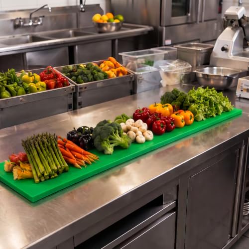 Commercial Cutting Board, 48 x 10 x 0.6 Inches, Green - color: Green, size: 48"L x 10"W