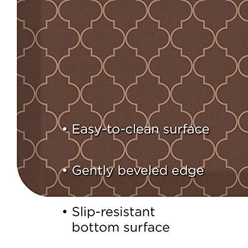 NewLife by GelPro Anti-Fatigue Designer Comfort Kitchen Floor Mat, 20x32”, Trellis Walnut Stain Resistant Surface with 3/4” Thick Ergo-foam Core for Health and Wellness - color: Trellis Walnut, size: 32"L x 20"W x 0.8"Th