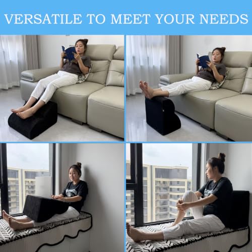 Foot Rest for Under Desk at Work.Multifunctional 3-Tier Foot Stool - color: Standard-a-black