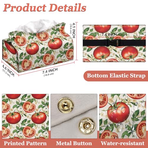 Rectangular Tissue Box Cover, Leather Tissue Box Holder, Facial Paper Organizer Dispenser, Modern Home Decoration for Bathroom, Home, Car, Nightstand, Office Desk - color: M, size: Medium