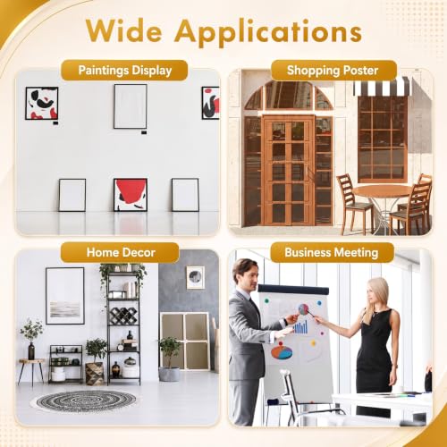 Honoson 5 Pcs Poster Stands for Display Heavy Duty Sign Holder, Gold - color: Gold