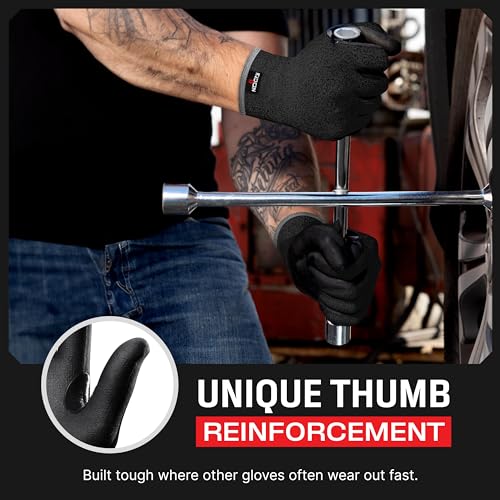 NoCry Professional Cut Resistant Work Gloves Firm Grip and Waterproof Palms - color: Black (Enhanced Grip & Water Resistant), size: Small, style: 1 Pack